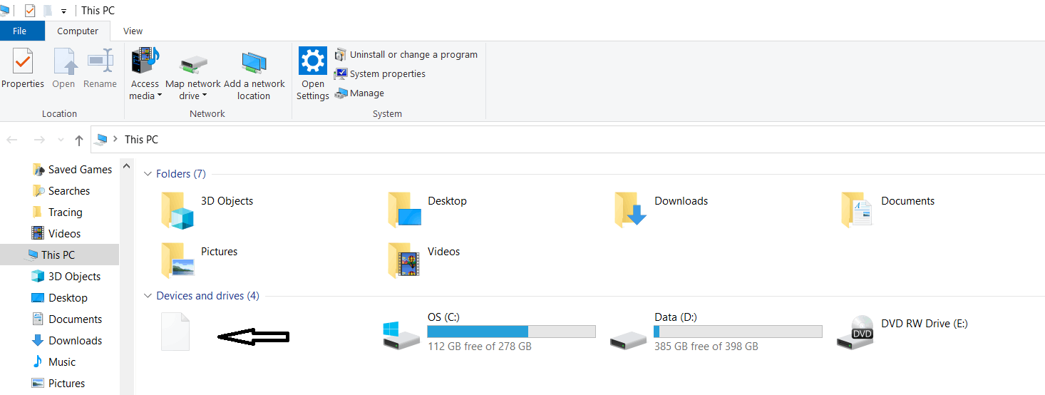 Devices and Drives Icon on This PC turned into a white page - Microsoft ...