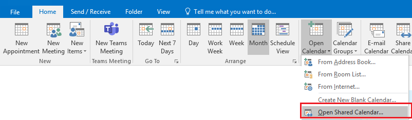 shared calendar not showing in outlook but works in owa Microsoft