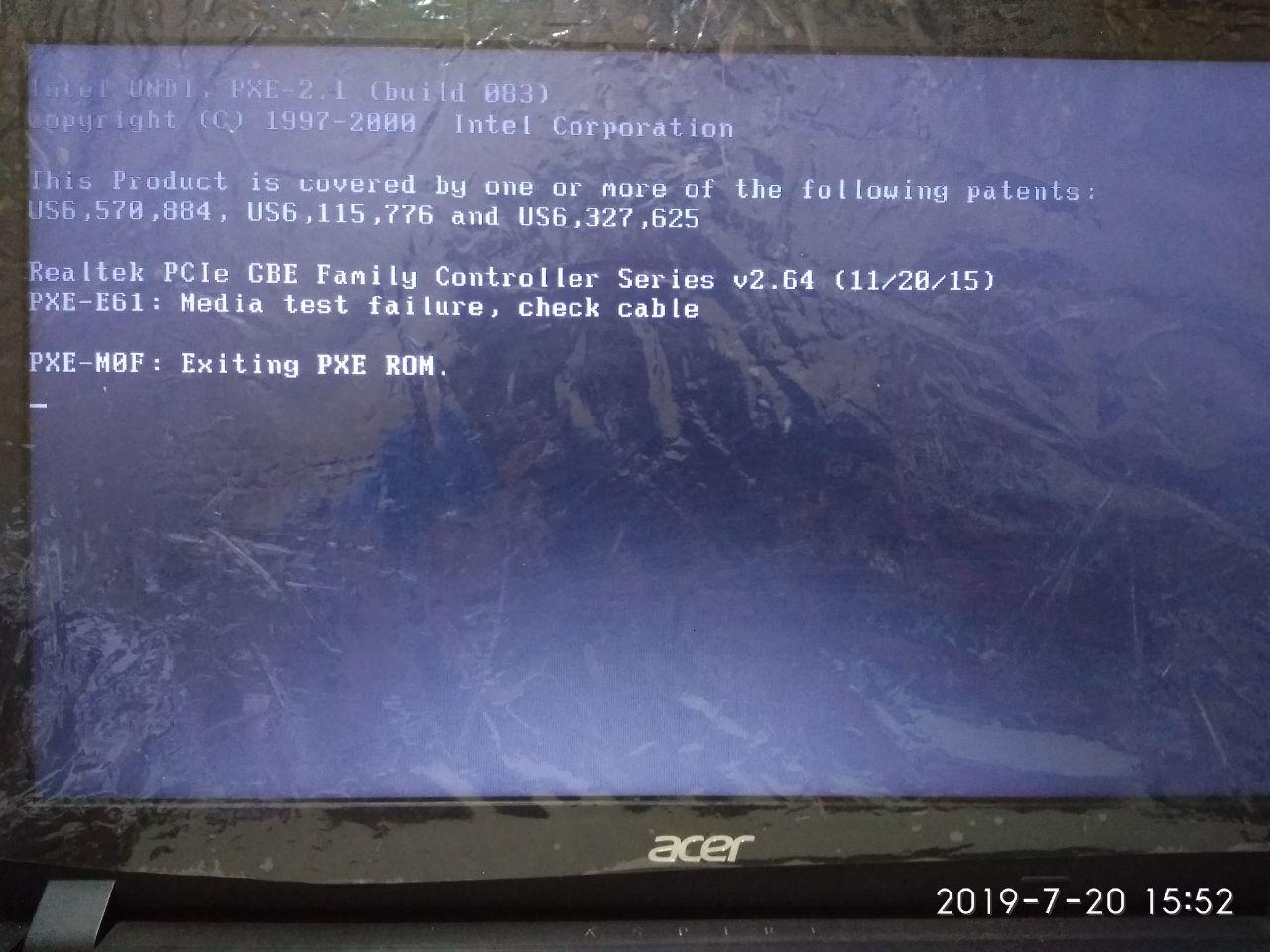 PXE E61 TEST FAILURE CHECK CABLE PXE MOF EXISTING PXE ROM - Community