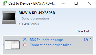 Windows 10 Cast To Device Is Not Working Connection Microsoft Community
