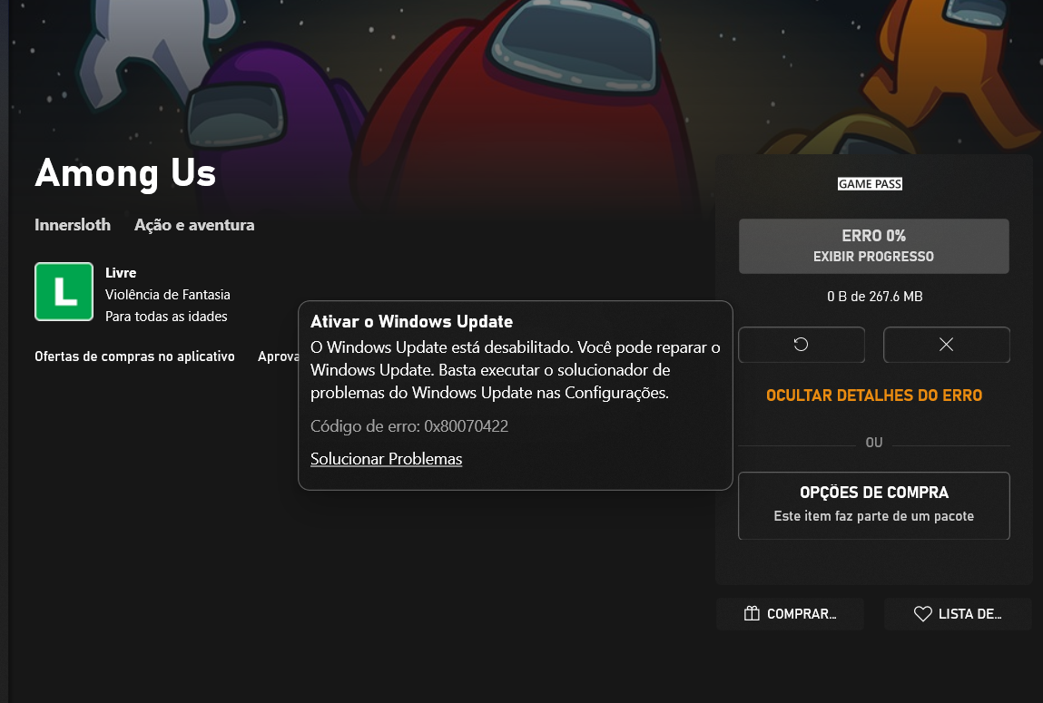 Não consigo instalar jogos da Microsoft Store - Microsoft Community