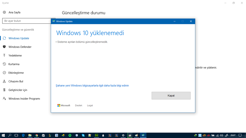 Windows 10 Insider Prewiew 15063 Yükleme Hatası Microsoft Community 1955