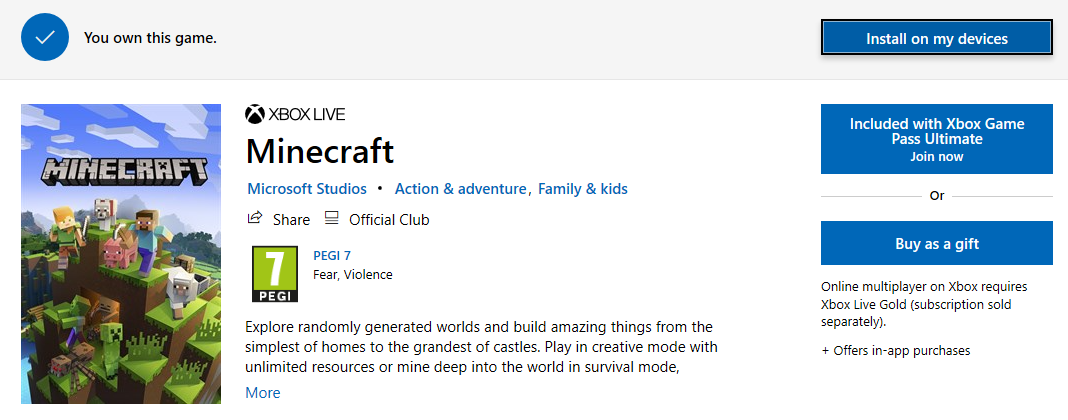 Minecraft  Xbox Support