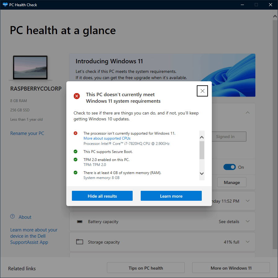 My Processor Is On The Windows 11 Update Supported List But The PC ...