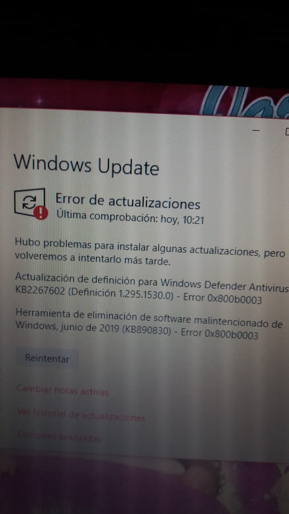 Windows 10 ≈ Error 0x800b0003 Al Actualizar. - Microsoft Community