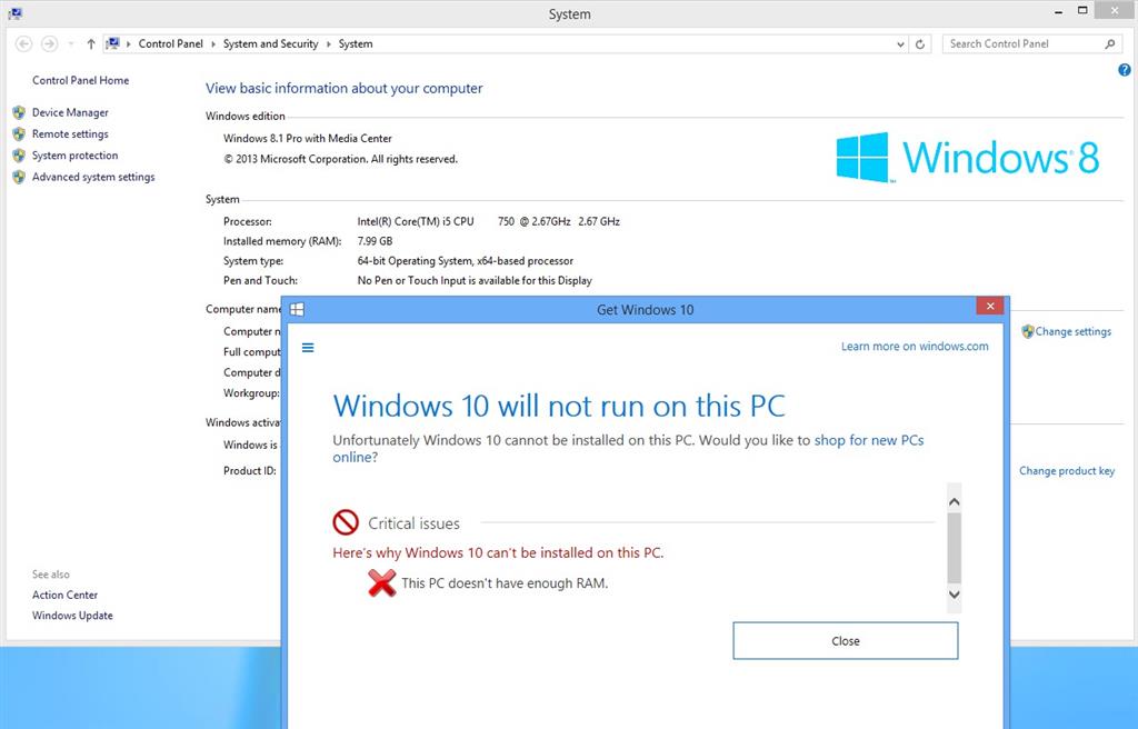 Get Windows 10 App Bug Not Enough Ram Microsoft Community