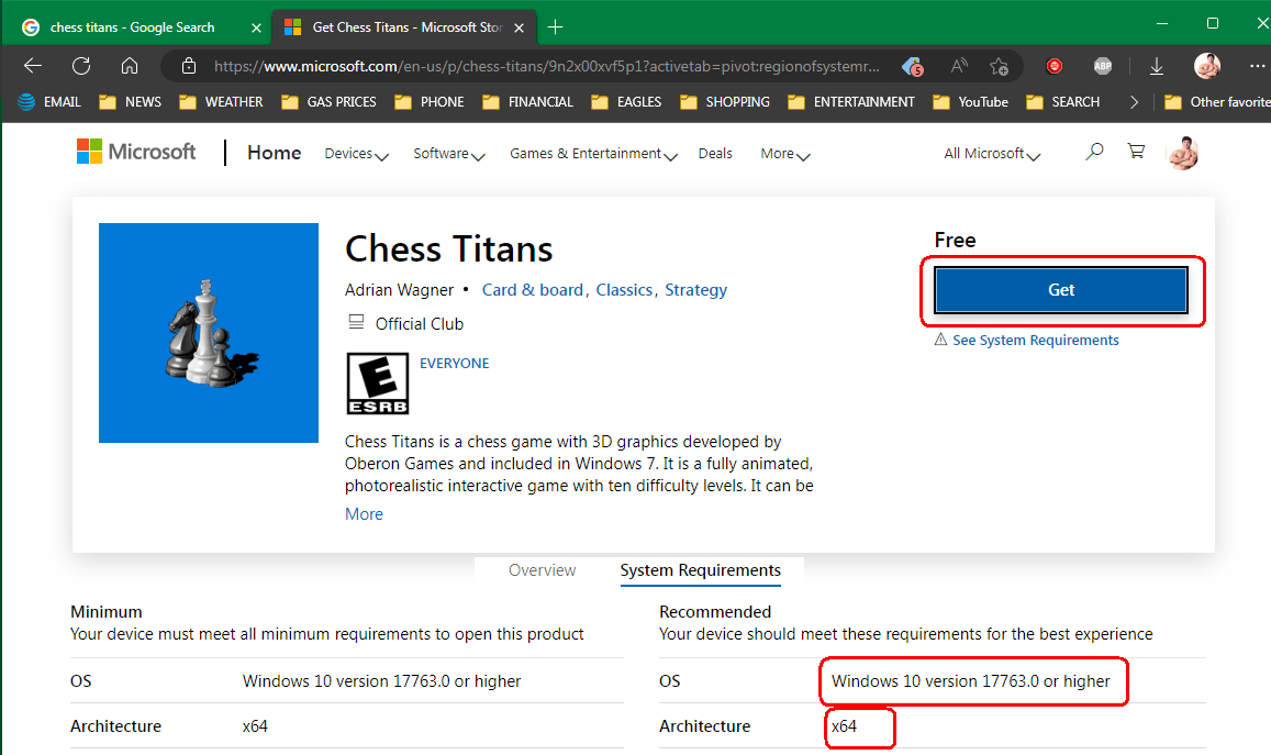 Microsoft/Edge won't download Chess Titans - Microsoft Community