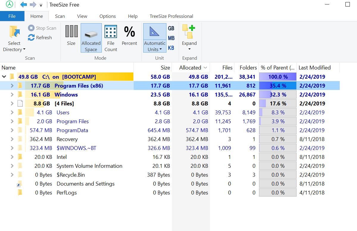 System information is showing 0kb of storage in apps machine