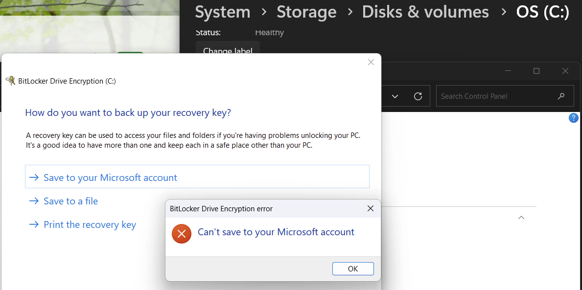 BitLocker Recovery Key Not Offered - Microsoft Community