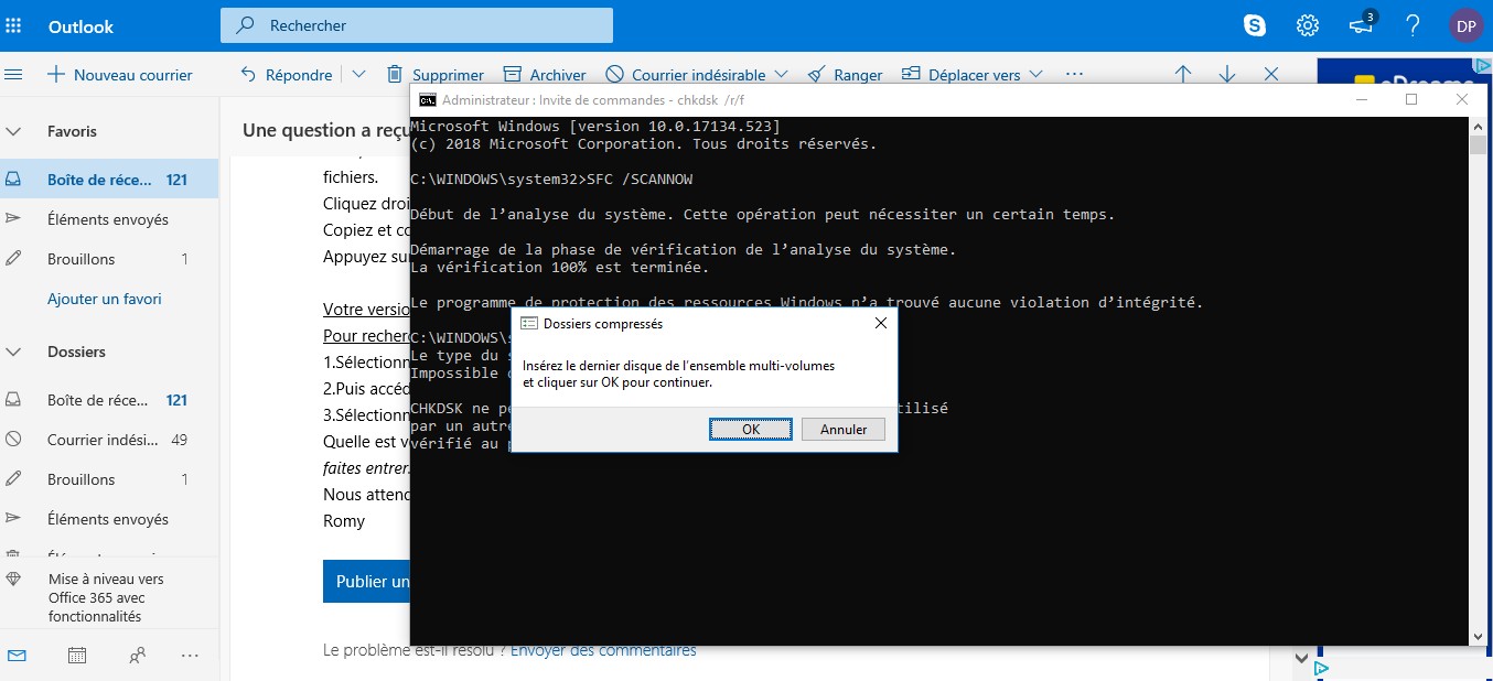 Message Dans Une Fenetre Dossiers Compresses Microsoft Community