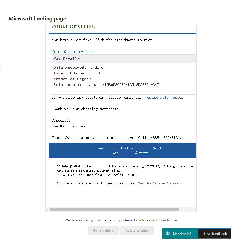 Microsoft Phishing Simulation- Trainings - Microsoft Community