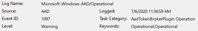 813 Warnings Errors For Event Id 1098 1097 Aad Microsoft Community