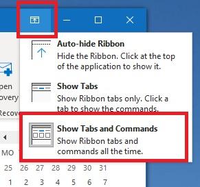 outlook toolbar disappeared microsoft