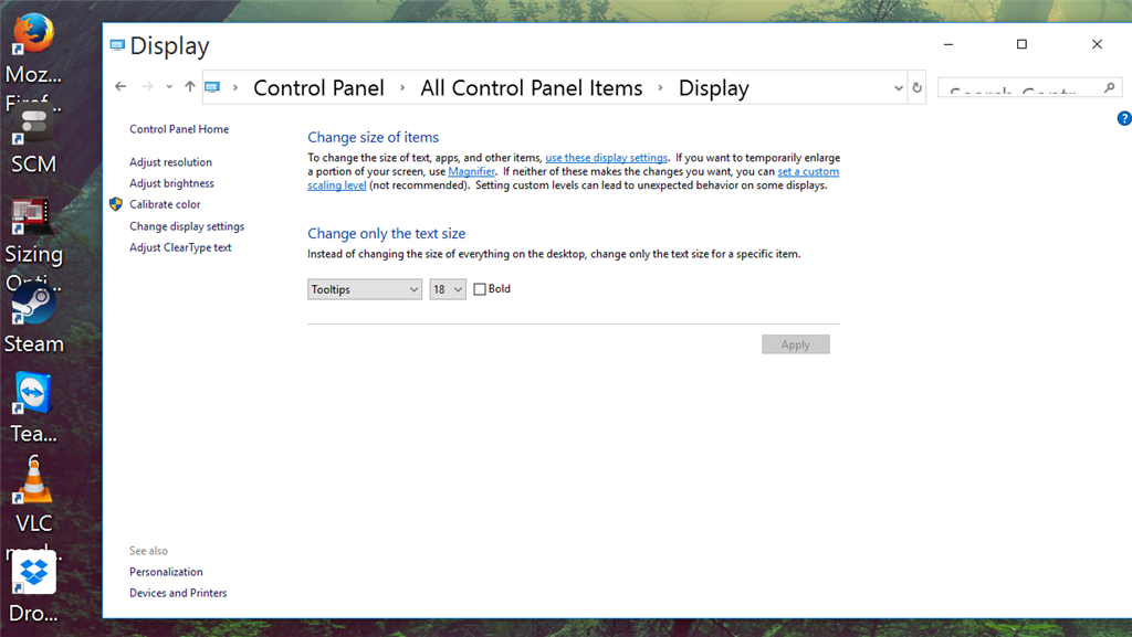Change Text Size Without Effecting Games/graphics In Windows 10 10162 ...
