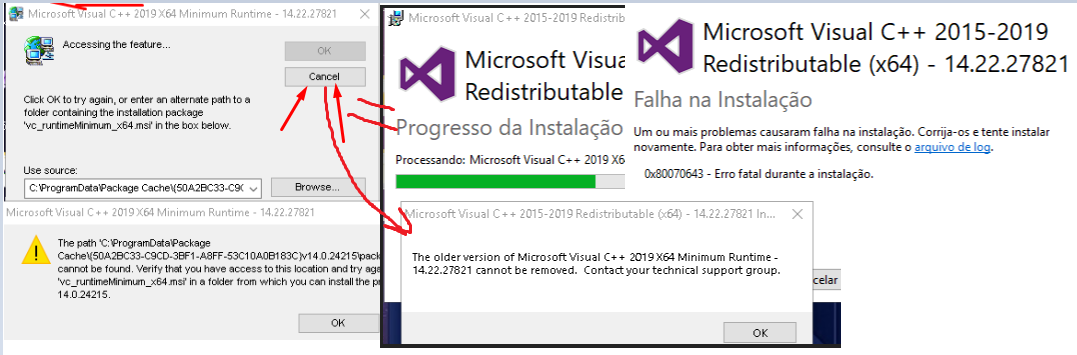 Microsoft Visual C 15 19 Minimum Runtime Cannot Be Found Microsoft Community