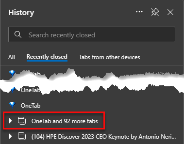 How can I get Edge to restore all the tabs I had open last session