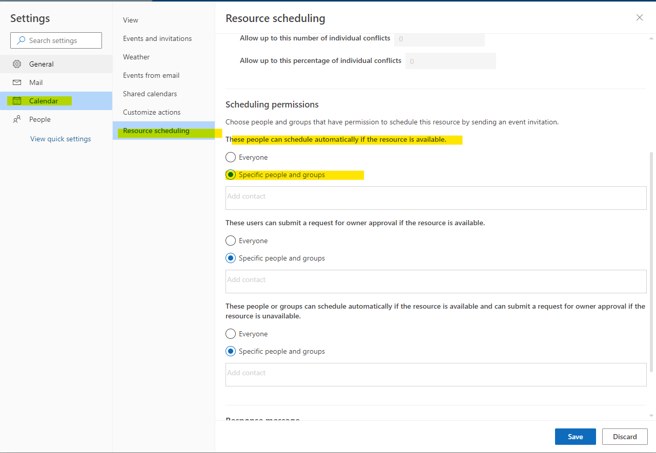 Allow only specific users to book meeting room in office 365 ...