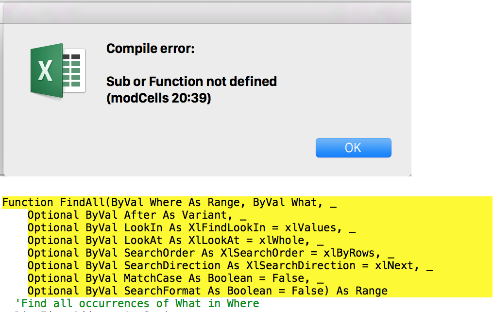 Code Compatibility Windows Vs Mac Of Usual Excel Vba Methods Microsoft Community