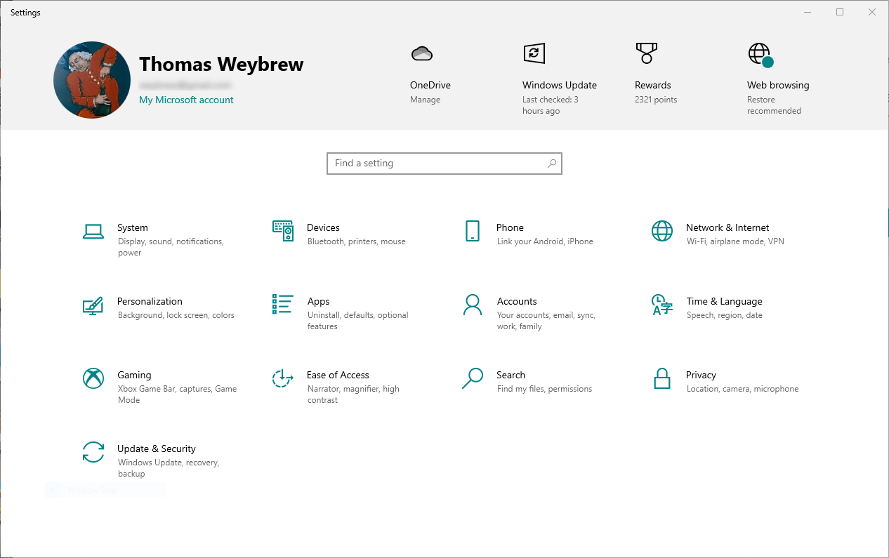 at start I get old Control Panel panel - Microsoft Community