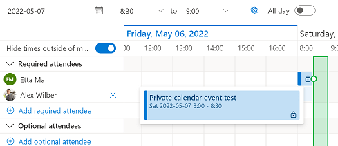 Schedule Assistant displays my private meetings differently than in ...