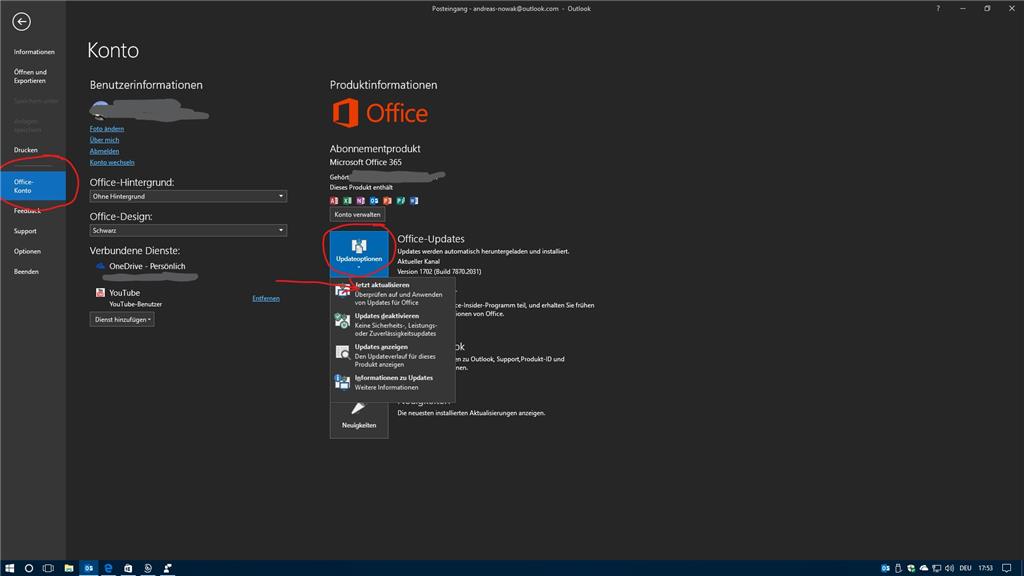 Problem seit dem Update Insider Preview 16170 (rs_prerelease) - Office 2016