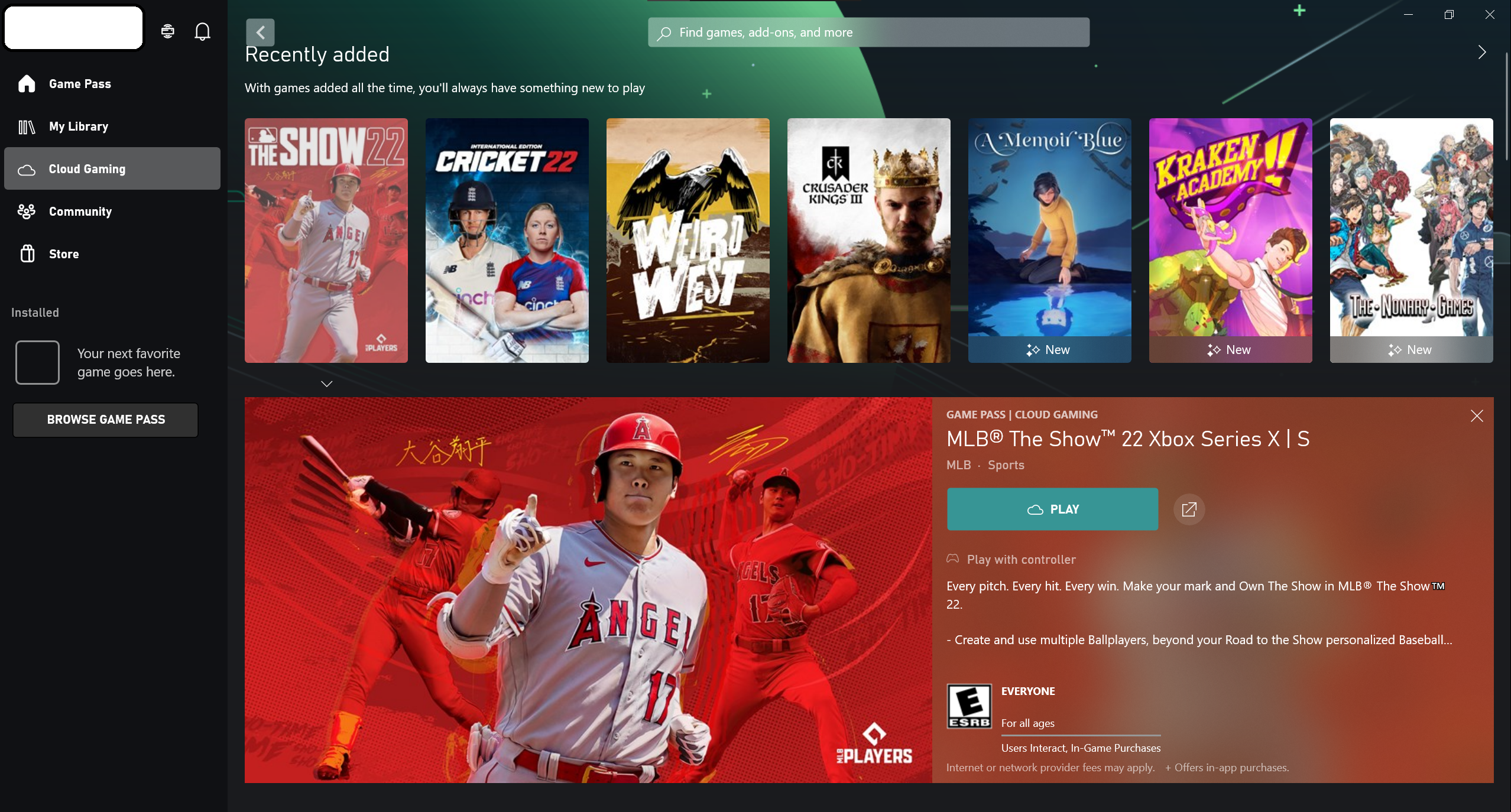 Xbox Game Pass April 2022 games include MLB: The Show 22 and Life