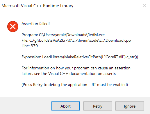 Microsoft Visual C Runtime Library Assertion Failed Error Microsoft Community