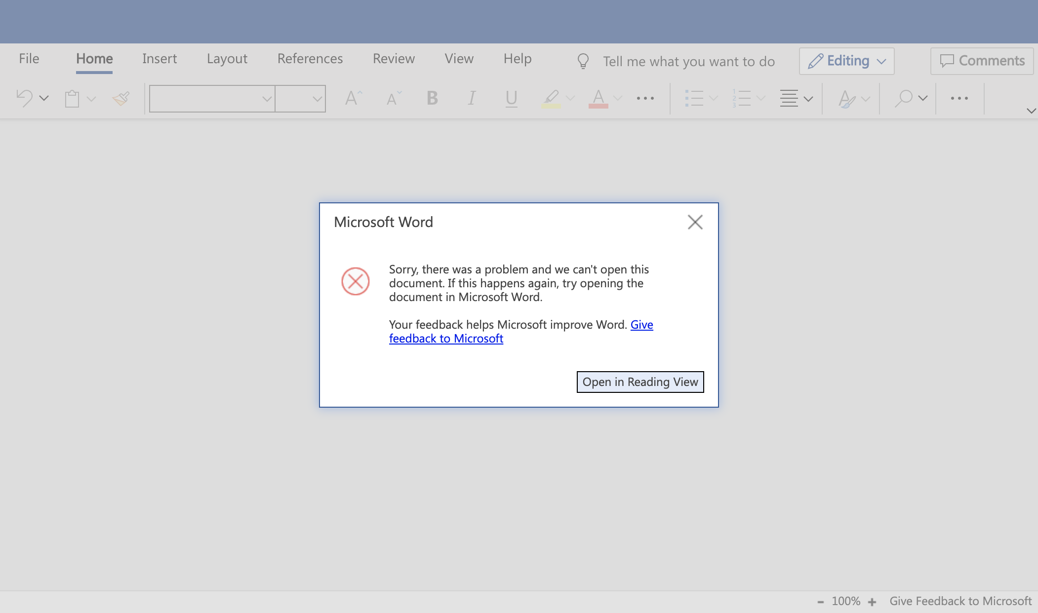 Word Online Error Message - Microsoft Community