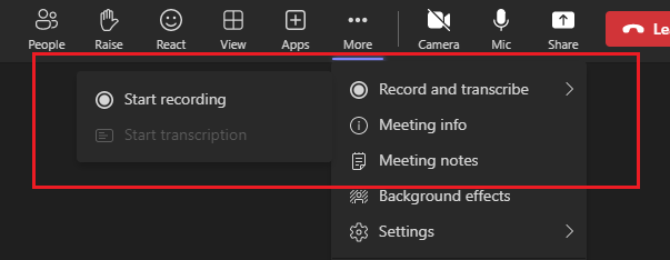 Teams Meeting - Transcription without recording - Microsoft Community