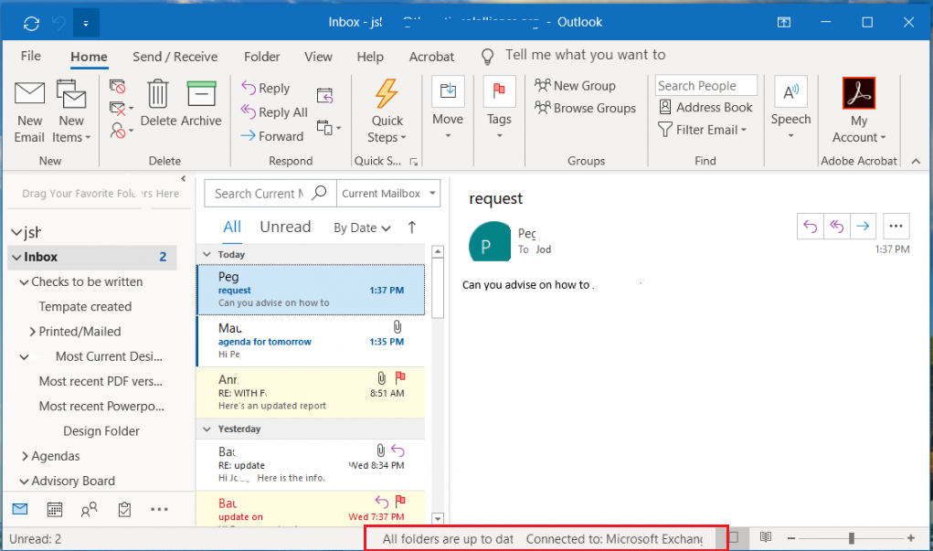 Outlook folder names became larger microsoft community