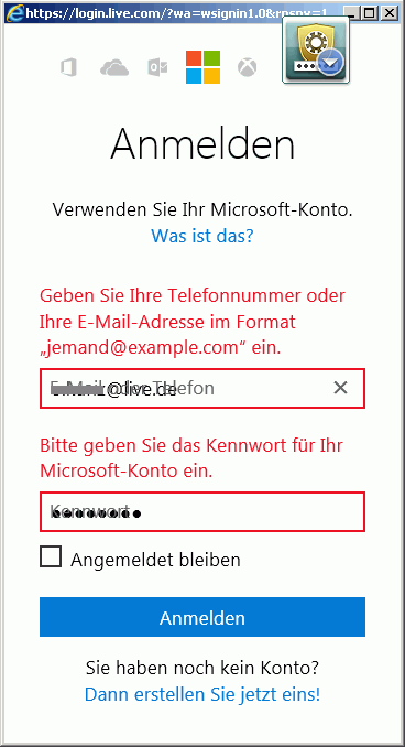 anmeldung microsoft konto
