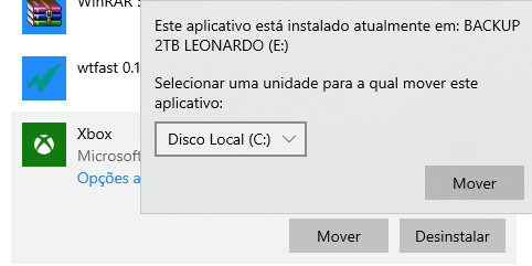 Não consigo selecionar o HD secundário para instalar jogos pelo App -  Microsoft Community