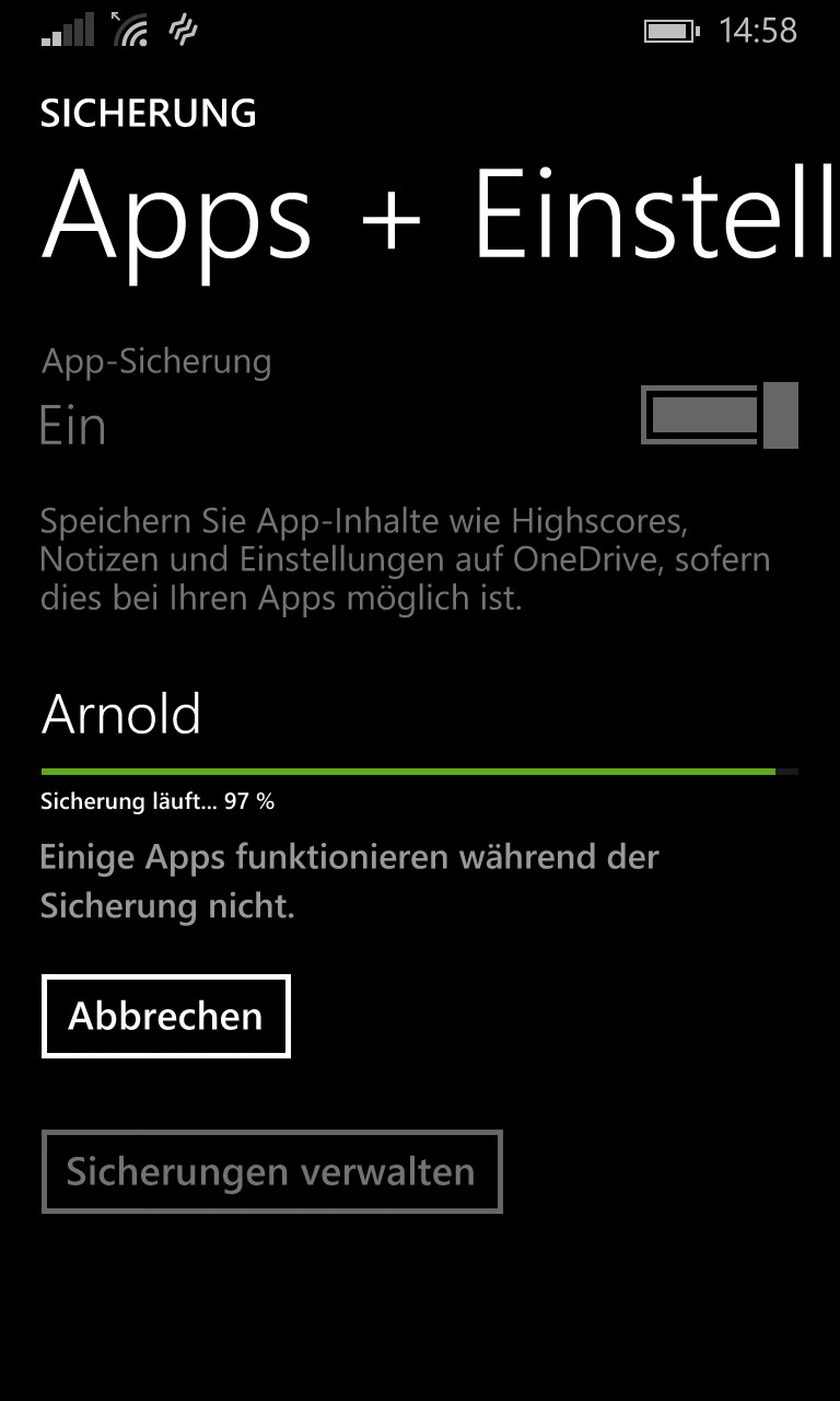 Lumia 1020 One Drive Verbindung