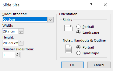 microsoft powerpoint change page size