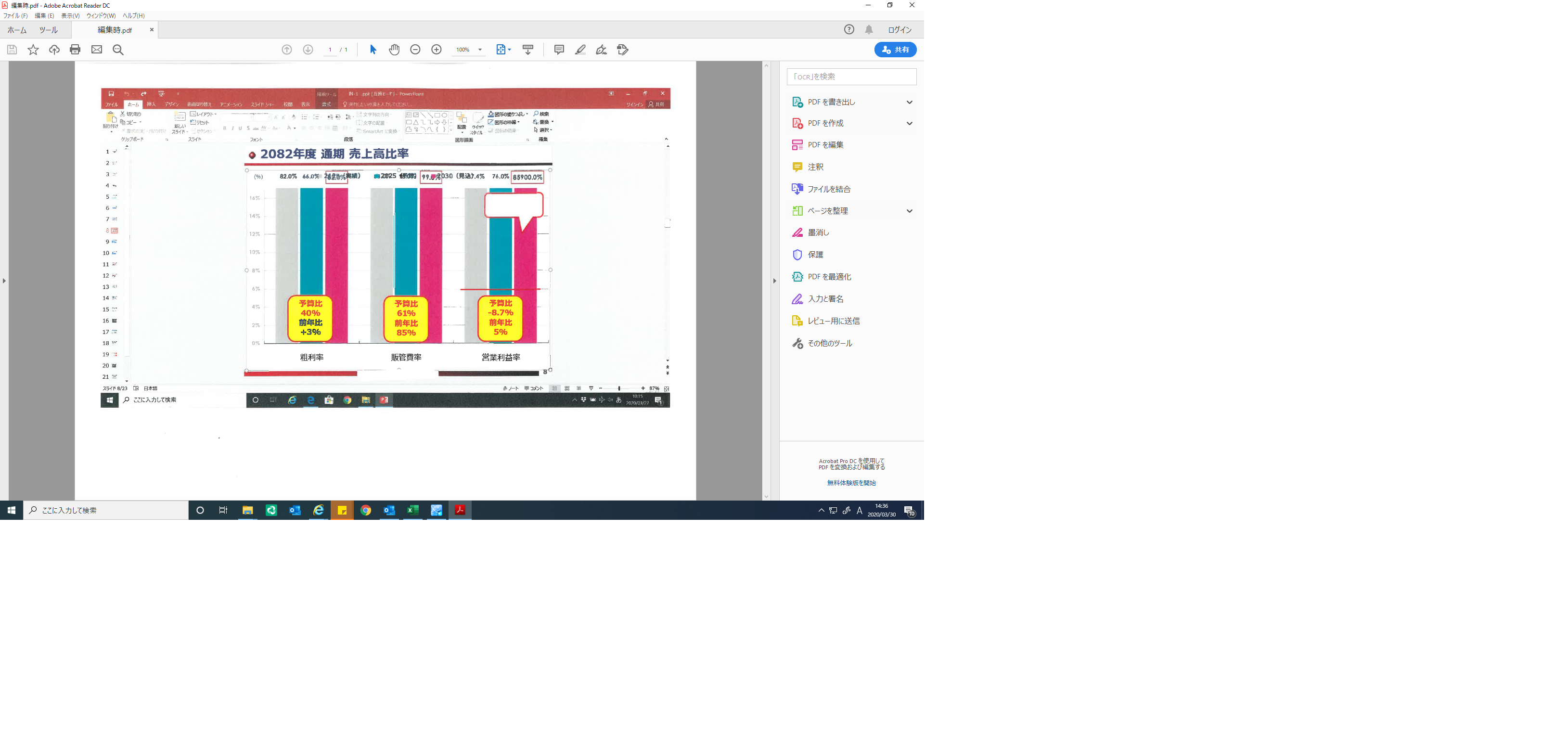 Powerpoint 16 でグラフの数字を編集後 グラフサイズ文字サイズが縮小されました Microsoft コミュニティ