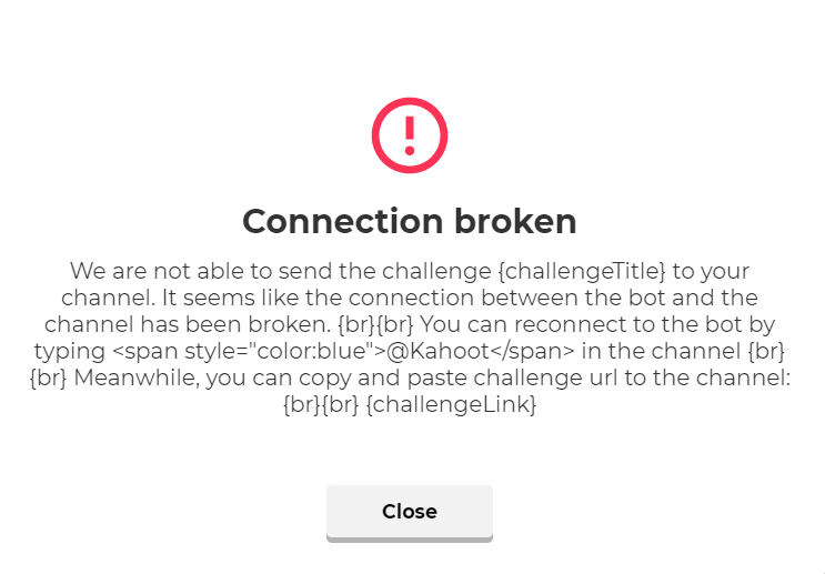 Kahoot On Teams Connection Broken Microsoft Community