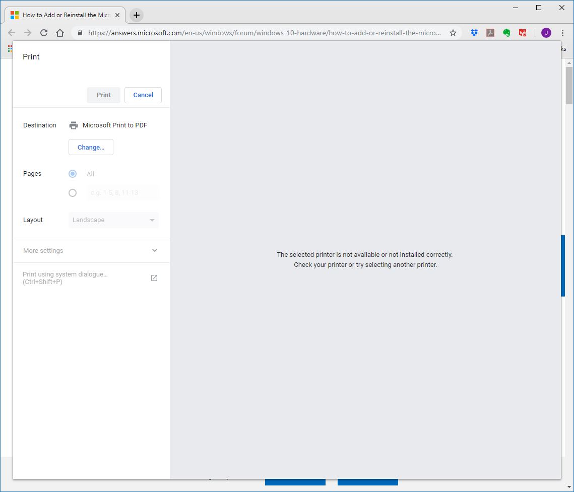 Microsoft Print To Pdf Regularly Stops Working Microsoft Community