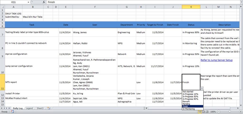 Move all Row that have Finish Status into another worksheet using ...