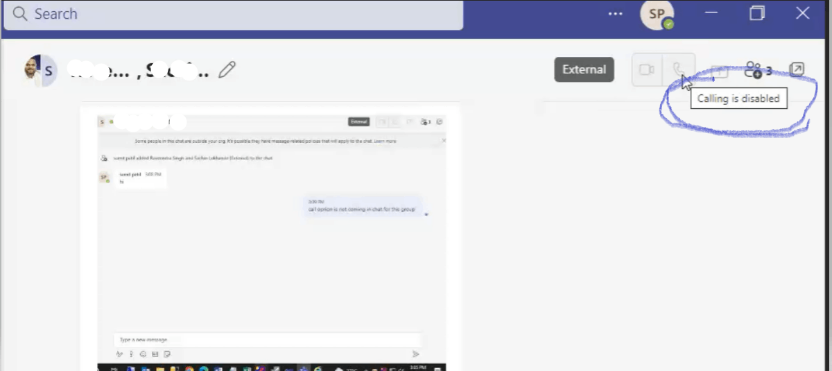 Just Me In Teams chat appearing whenever a user gets external calls. -  Microsoft Q&A