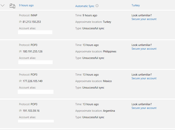 Tentativas de acesso a minha conta de vários países diferentes - Microsoft  Community