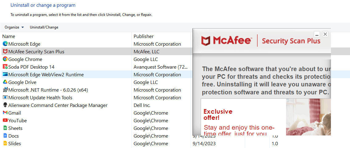 Windows Add/Remove Will NOT Allow Me To Uninstall McAffee - Microsoft ...