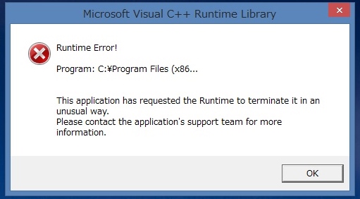 Microsoft Visual C++ Runtime Libraryのエラー - Microsoft コミュニティ