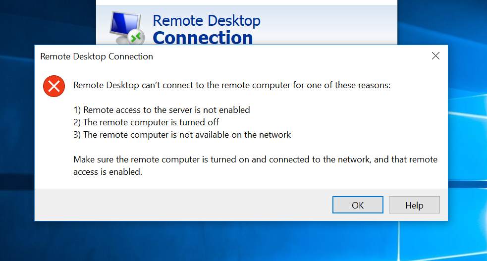 unable to connect remote desktop windows 11