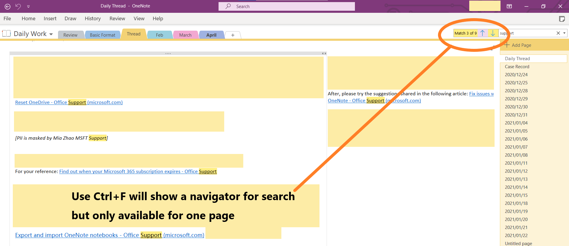 OneNote UWP Search - Button to go to next instance of search term inside  the page? : r/OneNote