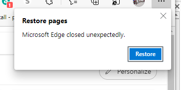 Edge Keeps Displaying A Message Box That Says Restore Pages Microsoft ...