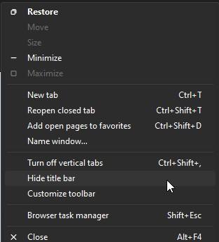 How do I Auto-Hide ribbon Microsoft edge (not in office 