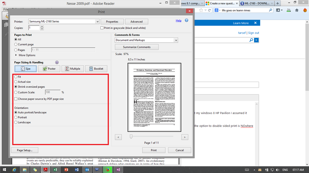 Issue With Double Sided Printing With Samsung Ml 2160 On Windows 8 Microsoft Community