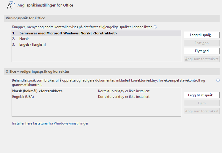 Opsætning kryds enestående Word won't change page number abbreviation to my language. - Microsoft  Community