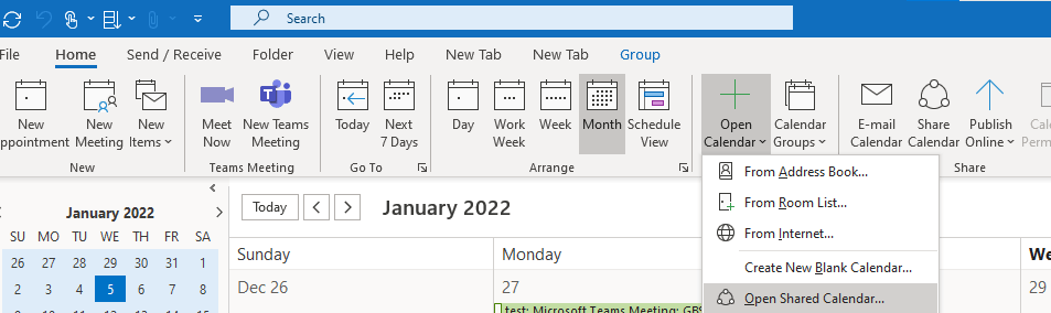 User not able to access shared calendar on separate computers 