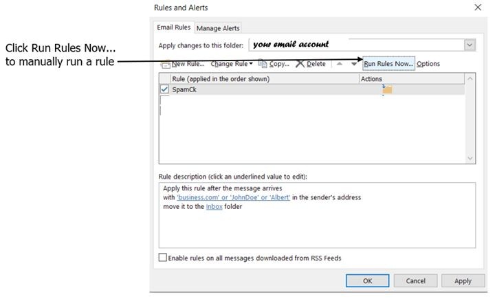 Run an Outlook Rule With Two Clicks Microsoft Community